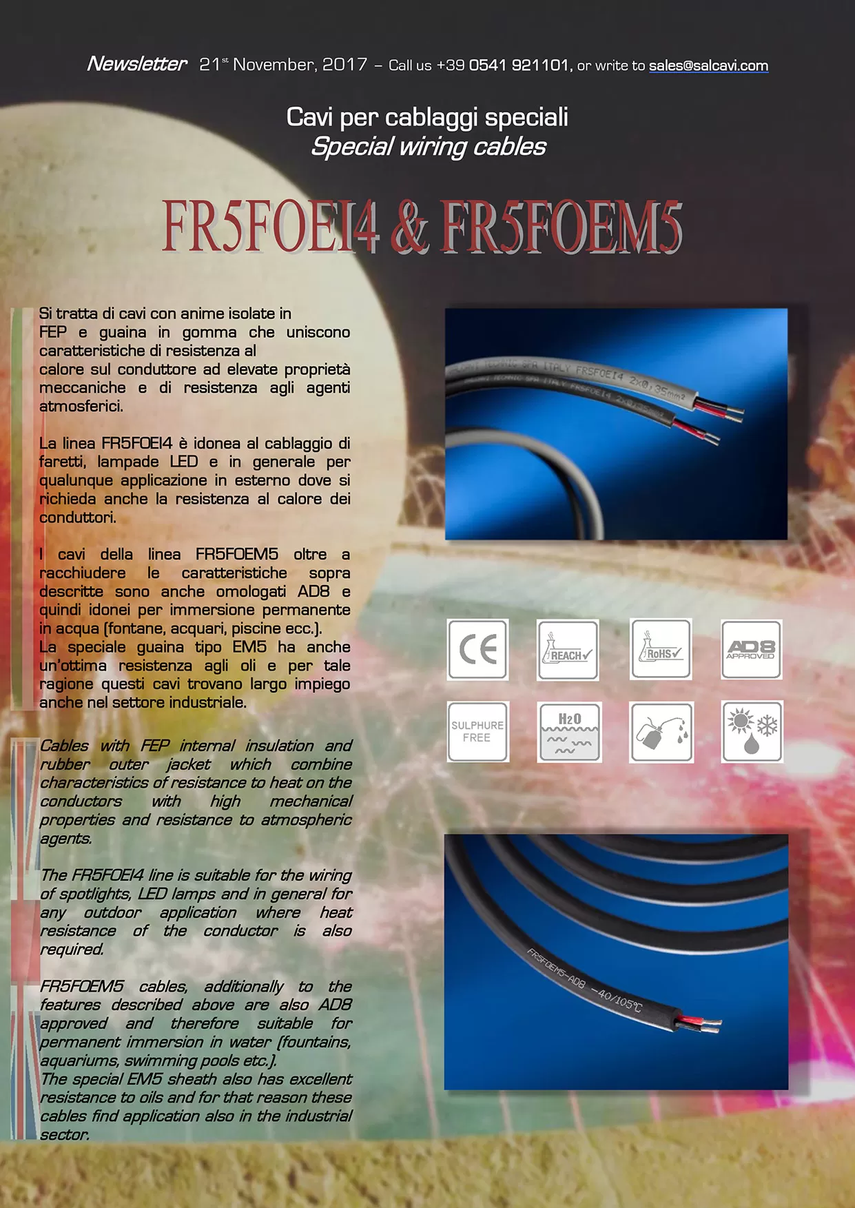 FR5FOEI4 and FR5FOEM5 cables