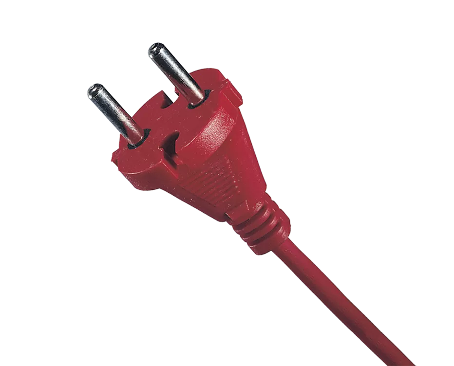 Kabel mit Stecker: Europäischer Markt: Zweipoliger europäischer Stecker R6